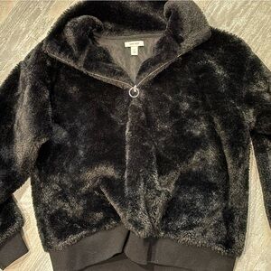 Nine West Charcoal Faux Fur Jacket